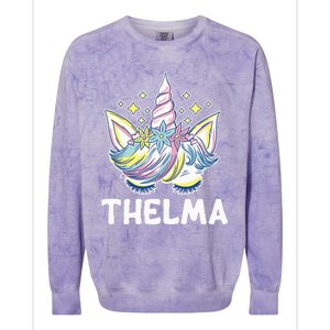 Cute Personalized Name Unicorn Crown Thelma Colorblast Crewneck Sweatshirt