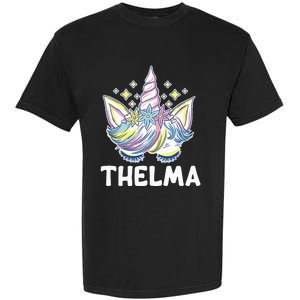 Cute Personalized Name Unicorn Crown Thelma Garment-Dyed Heavyweight T-Shirt