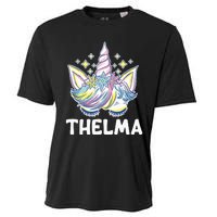 Cute Personalized Name Unicorn Crown Thelma Cooling Performance Crew T-Shirt