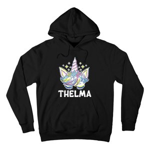 Cute Personalized Name Unicorn Crown Thelma Hoodie