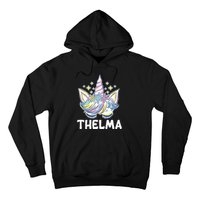 Cute Personalized Name Unicorn Crown Thelma Hoodie