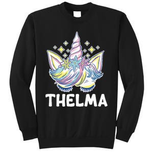 Cute Personalized Name Unicorn Crown Thelma Sweatshirt