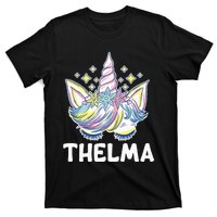 Cute Personalized Name Unicorn Crown Thelma T-Shirt