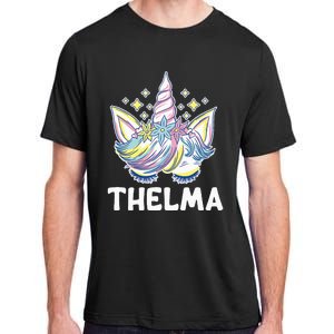 Cute Personalized Name Unicorn Crown Thelma Adult ChromaSoft Performance T-Shirt