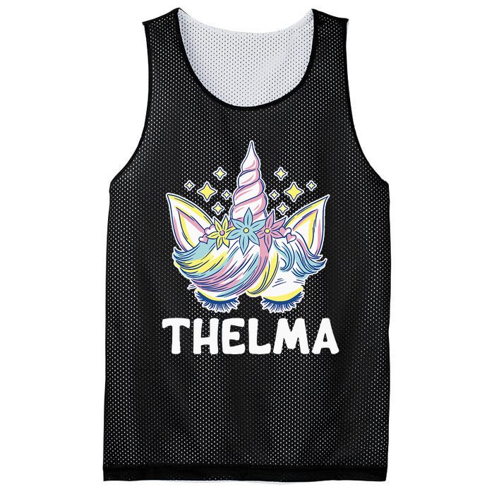 Cute Personalized Name Unicorn Crown Thelma Mesh Reversible Basketball Jersey Tank