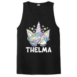 Cute Personalized Name Unicorn Crown Thelma PosiCharge Competitor Tank