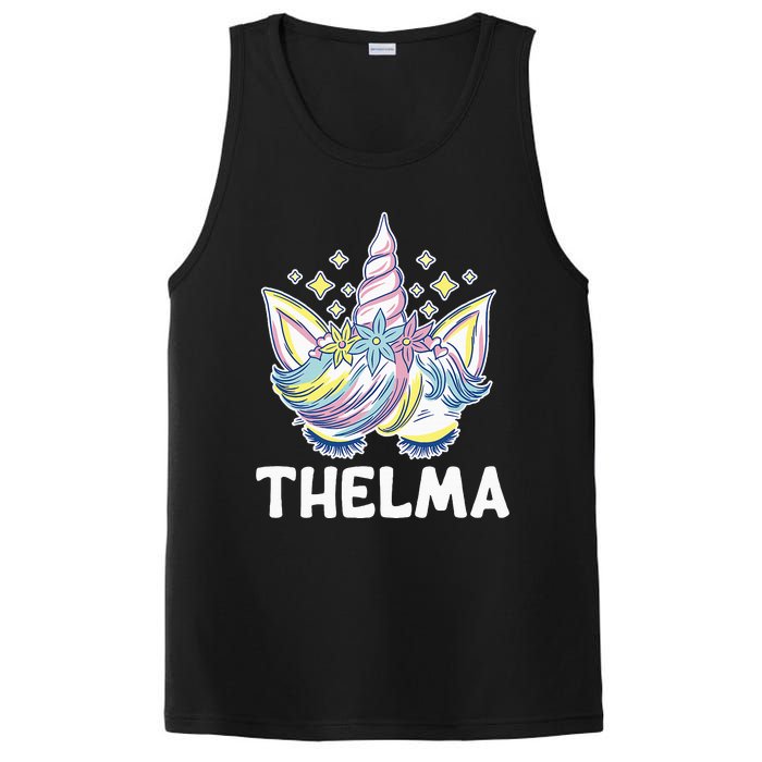 Cute Personalized Name Unicorn Crown Thelma PosiCharge Competitor Tank