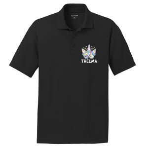 Cute Personalized Name Unicorn Crown Thelma PosiCharge RacerMesh Polo