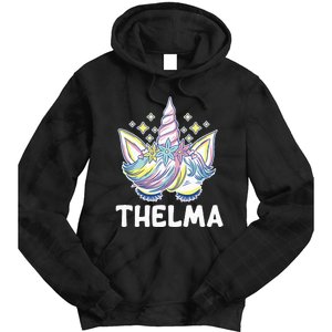 Cute Personalized Name Unicorn Crown Thelma Tie Dye Hoodie