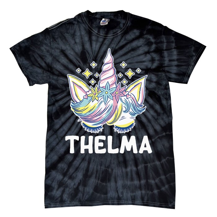 Cute Personalized Name Unicorn Crown Thelma Tie-Dye T-Shirt