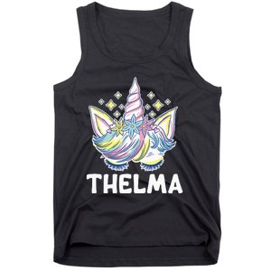 Cute Personalized Name Unicorn Crown Thelma Tank Top