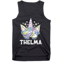 Cute Personalized Name Unicorn Crown Thelma Tank Top