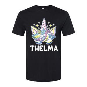 Cute Personalized Name Unicorn Crown Thelma Softstyle CVC T-Shirt