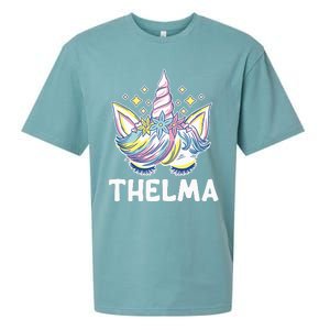 Cute Personalized Name Unicorn Crown Thelma Sueded Cloud Jersey T-Shirt