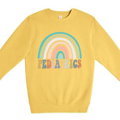 Christmas Pediatrics Nurse Pediatrician Peds Crew Flowers Premium Crewneck Sweatshirt