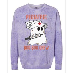 Cute Pediatric Nurse Halloween Ghost RN Boo Boo Crew Colorblast Crewneck Sweatshirt