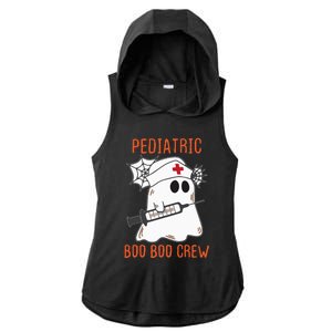 Cute Pediatric Nurse Halloween Ghost RN Boo Boo Crew Ladies PosiCharge Tri-Blend Wicking Draft Hoodie Tank