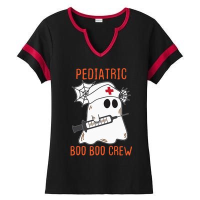 Cute Pediatric Nurse Halloween Ghost RN Boo Boo Crew Ladies Halftime Notch Neck Tee