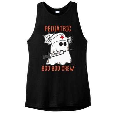 Cute Pediatric Nurse Halloween Ghost RN Boo Boo Crew Ladies PosiCharge Tri-Blend Wicking Tank