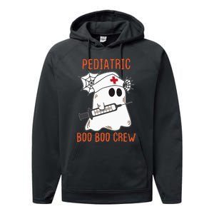 Cute Pediatric Nurse Halloween Ghost RN Boo Boo Crew Performance Fleece Hoodie