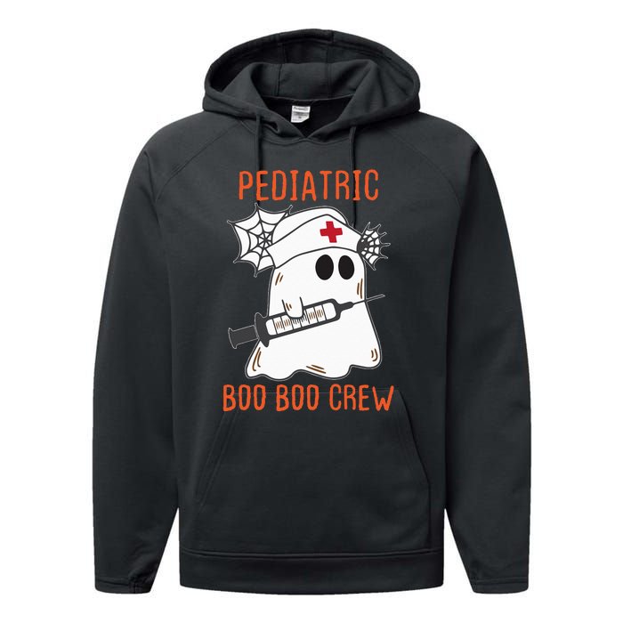 Cute Pediatric Nurse Halloween Ghost RN Boo Boo Crew Performance Fleece Hoodie