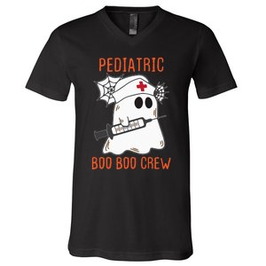 Cute Pediatric Nurse Halloween Ghost RN Boo Boo Crew V-Neck T-Shirt