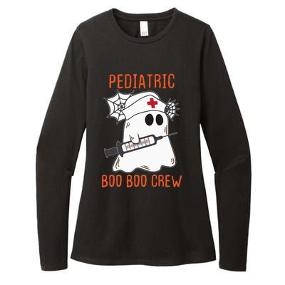 Cute Pediatric Nurse Halloween Ghost RN Boo Boo Crew Womens CVC Long Sleeve Shirt