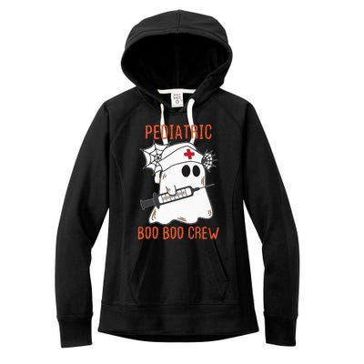 Cute Pediatric Nurse Halloween Ghost RN Boo Boo Crew Women's Fleece Hoodie