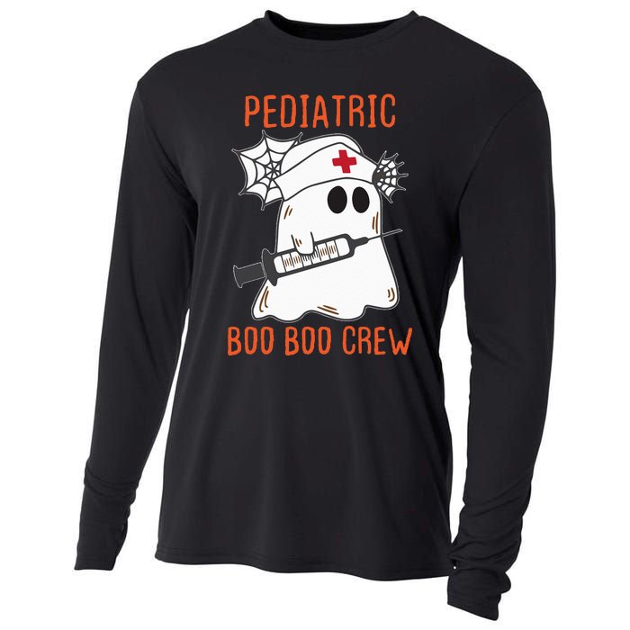 Cute Pediatric Nurse Halloween Ghost RN Boo Boo Crew Cooling Performance Long Sleeve Crew