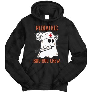 Cute Pediatric Nurse Halloween Ghost RN Boo Boo Crew Tie Dye Hoodie