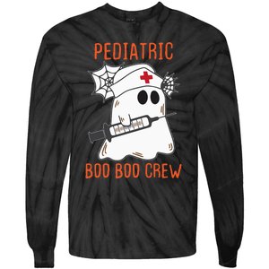 Cute Pediatric Nurse Halloween Ghost RN Boo Boo Crew Tie-Dye Long Sleeve Shirt