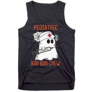 Cute Pediatric Nurse Halloween Ghost RN Boo Boo Crew Tank Top