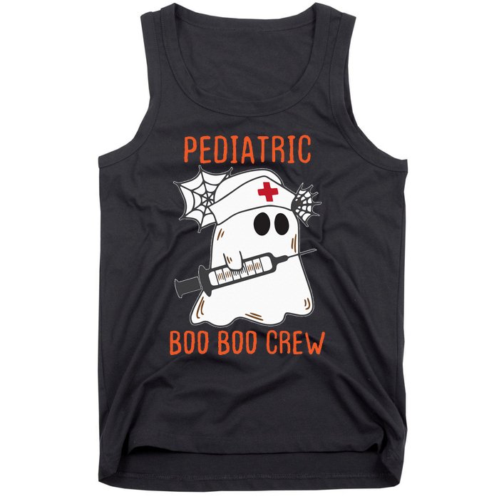 Cute Pediatric Nurse Halloween Ghost RN Boo Boo Crew Tank Top