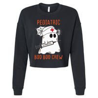 Cute Pediatric Nurse Halloween Ghost RN Boo Boo Crew Cropped Pullover Crew