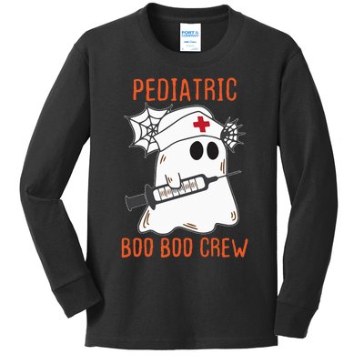 Cute Pediatric Nurse Halloween Ghost RN Boo Boo Crew Kids Long Sleeve Shirt