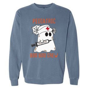 Cute Pediatric Nurse Halloween Ghost RN Boo Boo Crew Garment-Dyed Sweatshirt