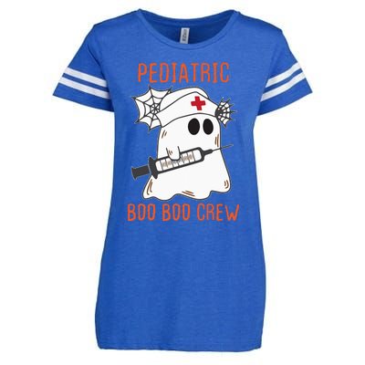 Cute Pediatric Nurse Halloween Ghost RN Boo Boo Crew Enza Ladies Jersey Football T-Shirt