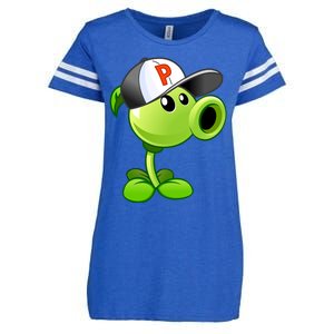 Cute Peashooter Nostalgia Plants And Zombies Leaf Cap Enza Ladies Jersey Football T-Shirt