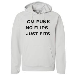 Cm Punk No Flips Just Fits Performance Fleece Hoodie