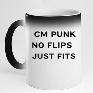 Cm Punk No Flips Just Fits 11oz Black Color Changing Mug