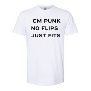 Cm Punk No Flips Just Fits Softstyle CVC T-Shirt