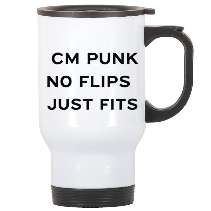 Cm Punk No Flips Just Fits Stainless Steel Travel Mug