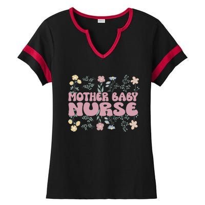 Cute Postpartum Nursing For A Groovy Motherbaby Nurse Ladies Halftime Notch Neck Tee