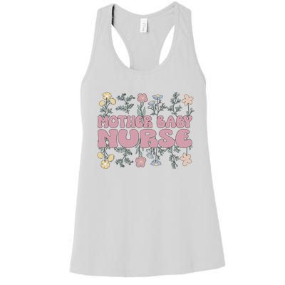 Cute Postpartum Nursing For A Groovy Motherbaby Nurse Women's Racerback Tank