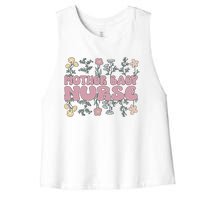 Cute Postpartum Nursing For A Groovy Motherbaby Nurse Women's Racerback Cropped Tank