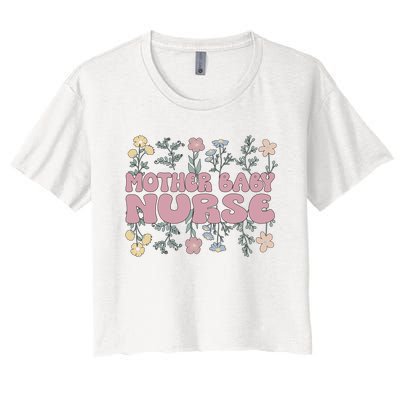 Cute Postpartum Nursing For A Groovy Motherbaby Nurse Women's Crop Top Tee