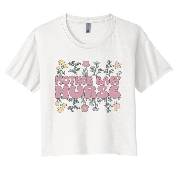 Cute Postpartum Nursing For A Groovy Motherbaby Nurse Women's Crop Top Tee