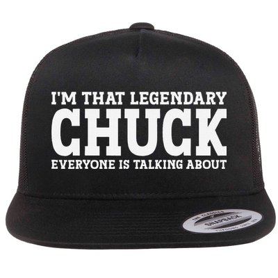 Chuck Personal Name First Name Funny Chuck Flat Bill Trucker Hat