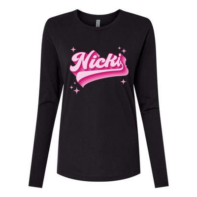 Cool Personalized Name Nicki Womens Cotton Relaxed Long Sleeve T-Shirt