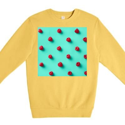 Colorful pattern of raspberries Premium Crewneck Sweatshirt